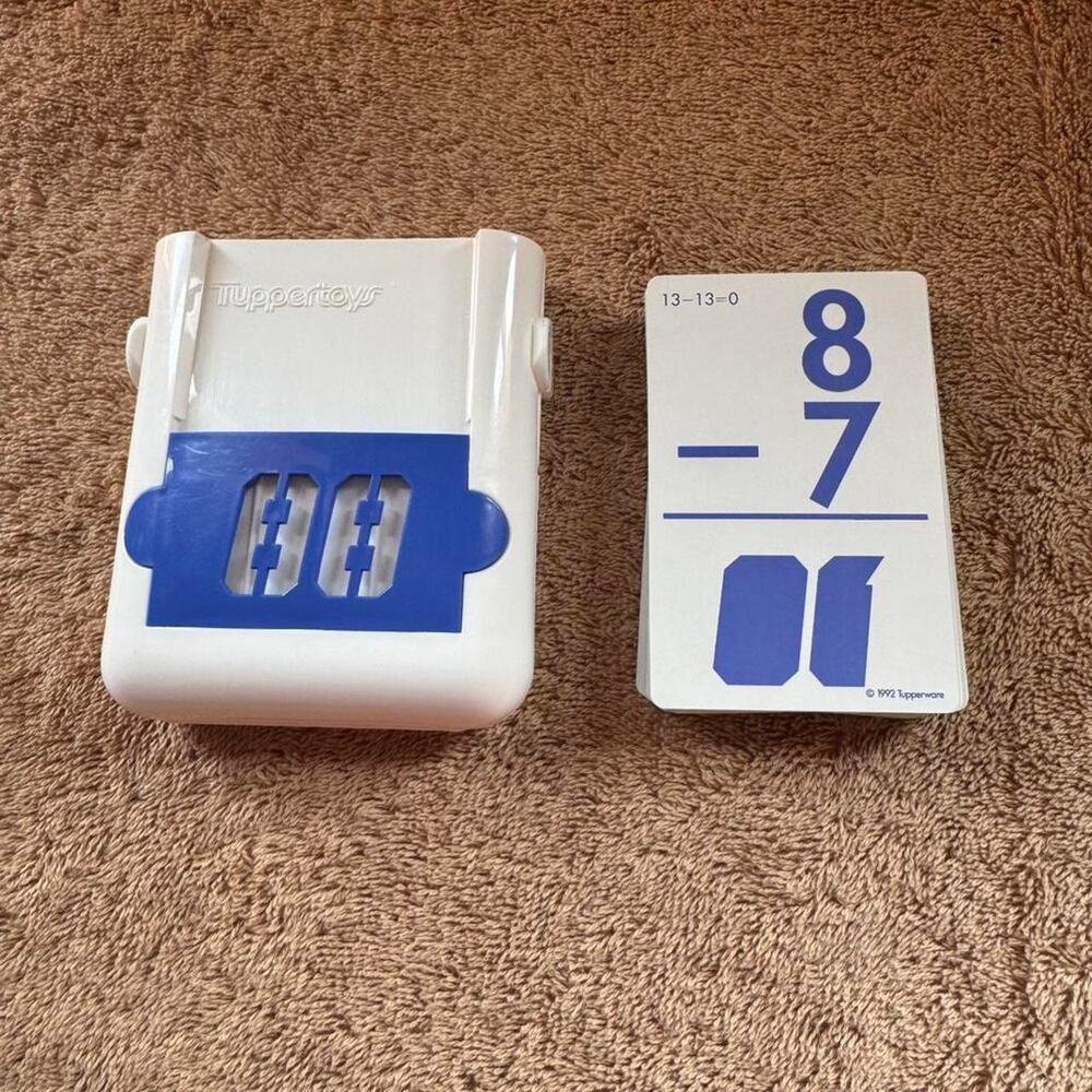Vintage 1992 Blue and white Tupperware Subtractions Learning Cards